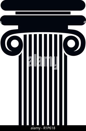 Column with curl icon. Simple illustration of column with curl vector ...