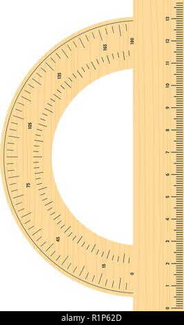 Protractor icon. Flat illustration of protractor vector icon for web. Stock Vector