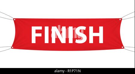 Finish red textile banner template.Vector Illustration Stock Vector