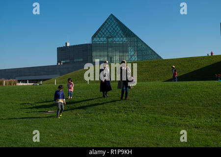 Glass pyramid, 'Hidamari' at Moerenuma Park in Sappor, Japan Stock Photo