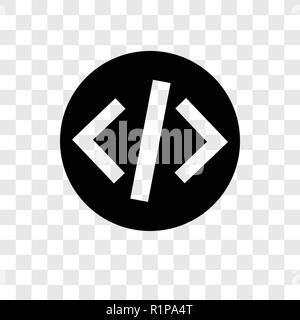 Coding vector icon isolated on transparent background, Coding transparency logo concept Stock Vector