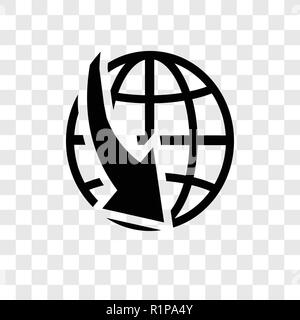 Global vector icon isolated on transparent background, Global transparency logo concept Stock Vector