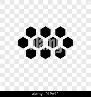 Hexagons vector icon isolated on transparent background, Hexagons transparency logo concept Stock Vector