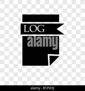 Log file vector icon isolated on transparent background, Log file transparency logo concept Stock Vector