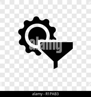 Filter vector icon isolated on transparent background, Filter transparency logo concept Stock Vector