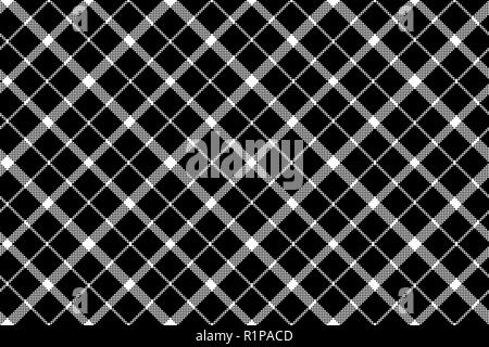 Flower of scotland tartan black pixel fabric texture seamless pattern. Vector illustration. Stock Vector