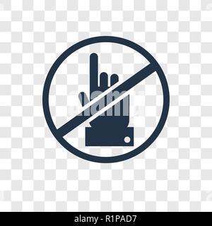 No touch vector icon isolated on transparent background, No touch transparency logo concept Stock Vector