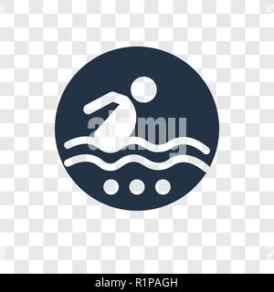 No swimming vector icon isolated on transparent background, No swimming transparency logo concept Stock Vector