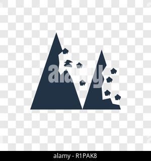 Rock fall, landslide, natural disaster, catastrophe grey icon Stock ...