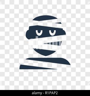 Mummy vector icon isolated on transparent background, Mummy transparency logo concept Stock Vector