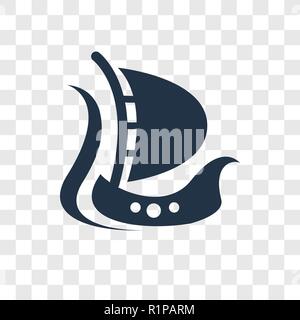 Viking ship vector icon isolated on transparent background, Viking ship transparency logo concept Stock Vector