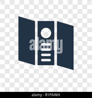 Trifold vector icon isolated on transparent background, Trifold transparency logo concept Stock Vector