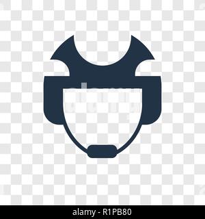 Helmet vector icon isolated on transparent background, Helmet transparency logo concept Stock Vector
