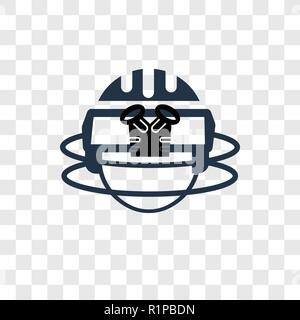 Hockey helmet vector icon isolated on transparent background, Hockey helmet transparency logo concept Stock Vector
