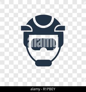 Hockey helmet vector icon isolated on transparent background, Hockey helmet transparency logo concept Stock Vector
