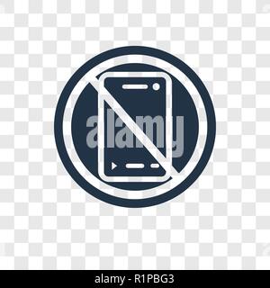 No phone vector icon isolated on transparent background, No phone transparency logo concept Stock Vector