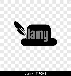 Top hat vector icon isolated on transparent background, Top hat transparency logo concept Stock Vector