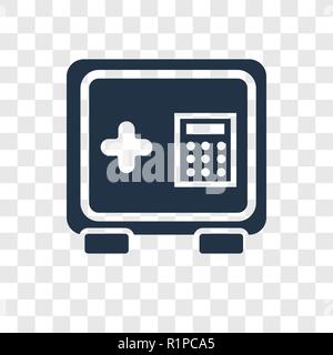 Safebox vector icon isolated on transparent background, Safebox transparency logo concept Stock Vector