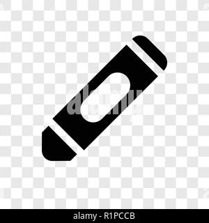 Crayon vector icon isolated on transparent background, Crayon transparency logo concept Stock Vector