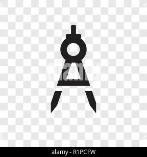 Drafting compass icon logo sign vector outline in black and white color ...