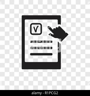 Tactile tablet vector icon isolated on transparent background, Tactile tablet transparency logo concept Stock Vector