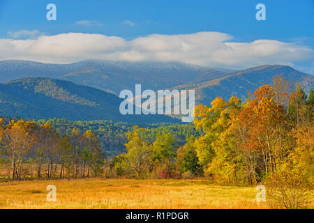 Early autumn foliage in Cades Cove, Great Smoky Mountains National Park, Tennessee, USA Stock Photo