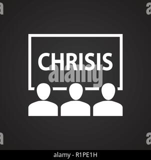 Crisis solving meeting on black background Stock Vector