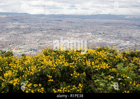 Beautiful landscape of Bogota City as seen from Mount Monserrate Stock Photo