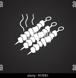 Barbeque on black background Stock Vector