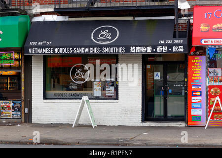 Em, 1702 86th St, Brooklyn, NY. exterior of a Vietnamese restaurant in Bensonhurst Stock Photo
