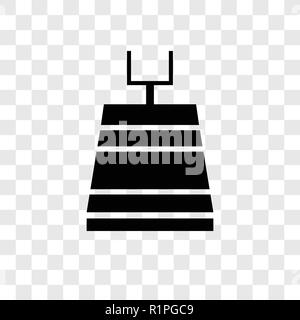 American Football Field vector icon isolated on transparent background, American Football Field transparency logo concept Stock Vector