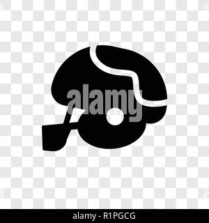 Football helmet vector icon isolated on transparent background, Football helmet transparency logo concept Stock Vector