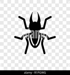Beetle vector icon isolated on transparent background, Beetle transparency logo concept Stock Vector