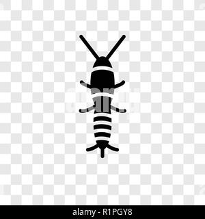 Silverfish vector icon isolated on transparent background, Silverfish transparency logo concept Stock Vector