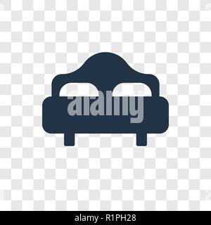Bed vector icon isolated on transparent background, Bed transparency logo concept Stock Vector