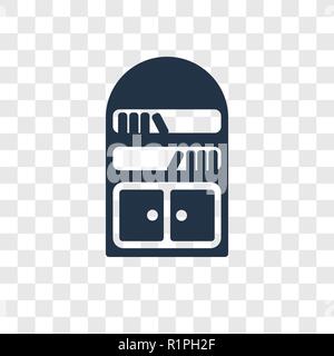 Bookshelve vector icon isolated on transparent background, Bookshelve transparency logo concept Stock Vector