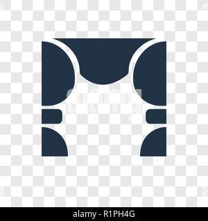 Curtain vector icon isolated on transparent background, Curtain transparency logo concept Stock Vector