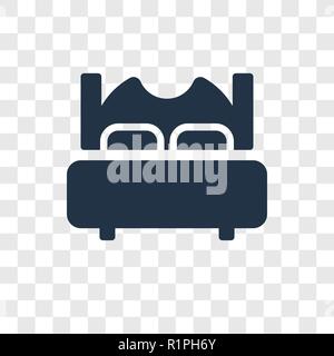 Bed vector icon isolated on transparent background, Bed transparency logo concept Stock Vector