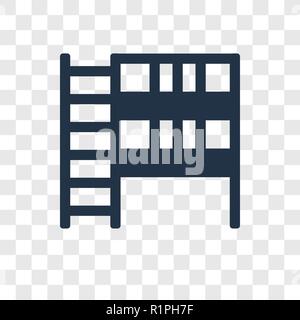 Bunk bed vector icon isolated on transparent background, Bunk bed transparency logo concept Stock Vector