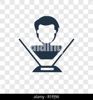 Hologram vector icon isolated on transparent background, Hologram transparency logo concept Stock Vector