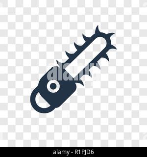 Chainsaw vector icon isolated on transparent background, Chainsaw transparency logo concept Stock Vector