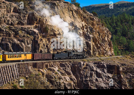 Historic steam engine train in Colorado, USA Stock Photo