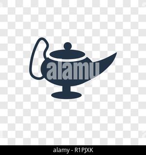 Genie Lamp vector icon isolated on transparent background, Genie Lamp transparency logo concept Stock Vector