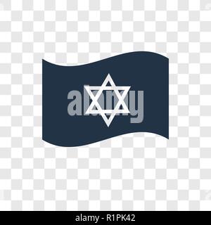 Israel Flag vector icon isolated on transparent background, Israel Flag transparency logo concept Stock Vector