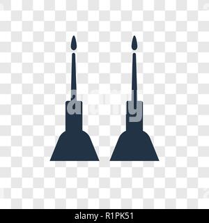 Jewish Candles vector icon isolated on transparent background, Jewish Candles transparency logo concept Stock Vector