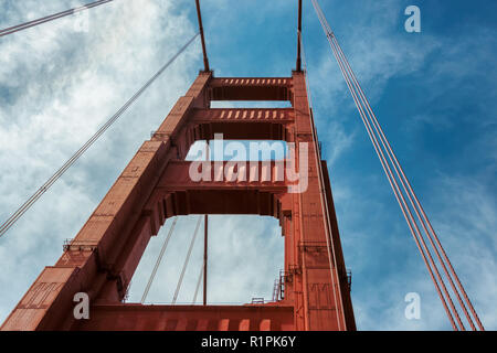 Golden Gate Bridge closeup, San Francisco, California Stock Photo