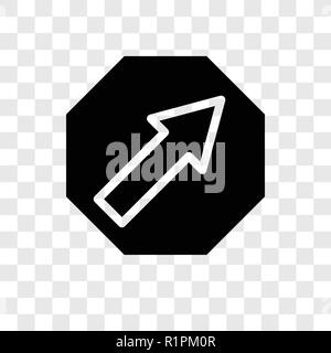 Diagonal vector icon isolated on transparent background, Diagonal transparency logo concept Stock Vector