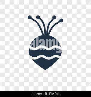 Turnip vector icon isolated on transparent background, Turnip transparency logo concept Stock Vector