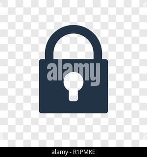 Lock vector icon isolated on transparent background, Lock transparency logo concept Stock Vector