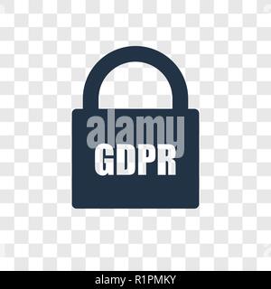 GDPR vector icon isolated on transparent background, GDPR transparency logo concept Stock Vector